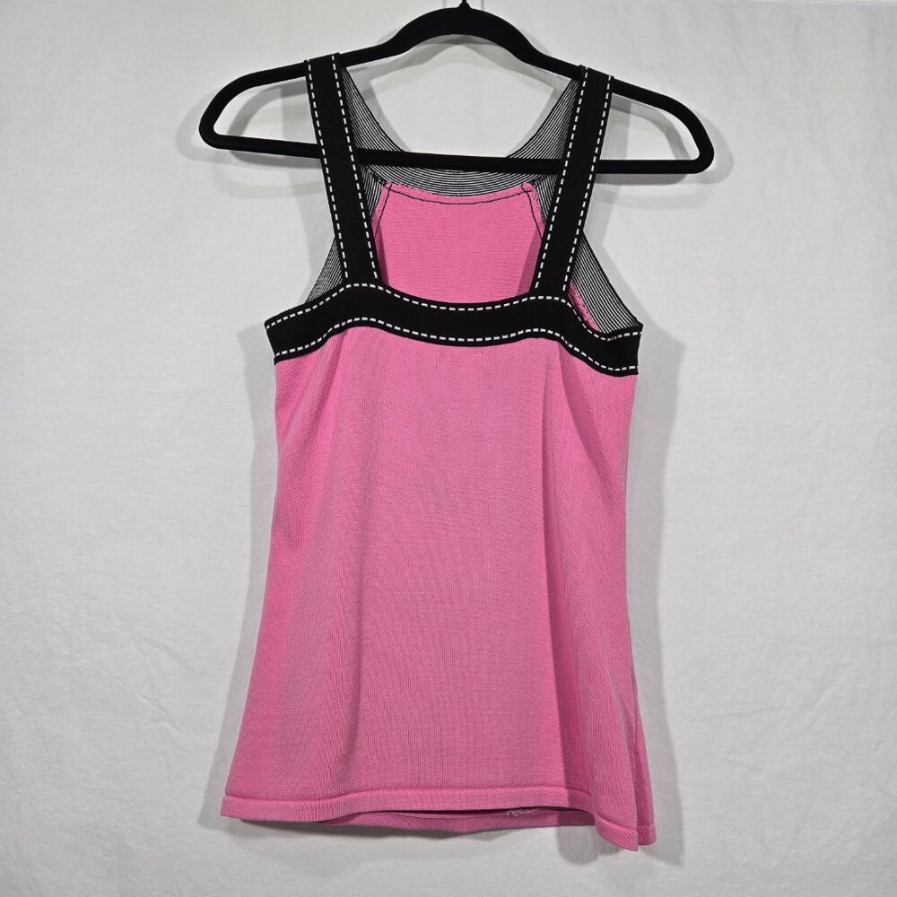 Y2K Vintage CACHE Cottagecore Pink Halter Strappy Slinky Knit Tank Top Size M. - Picture 3 of 17